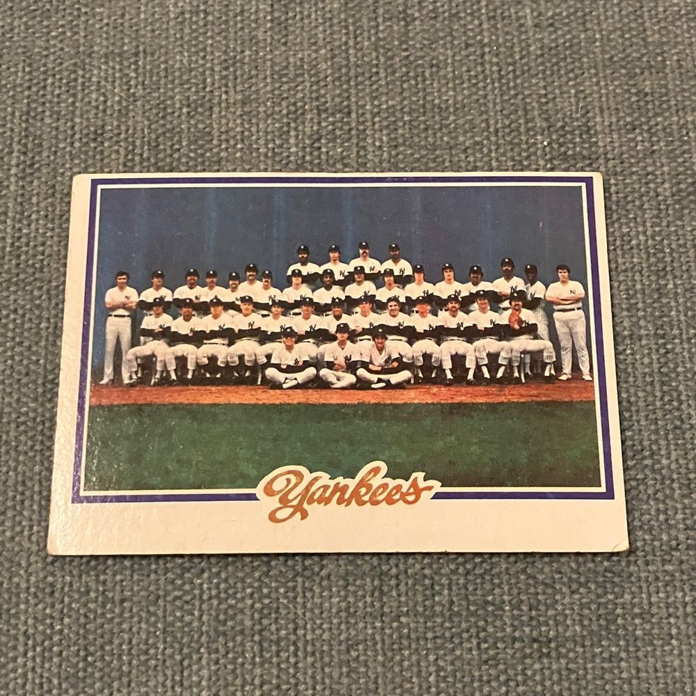 1978 Topps New York Yankees Baseball Card Trading Card